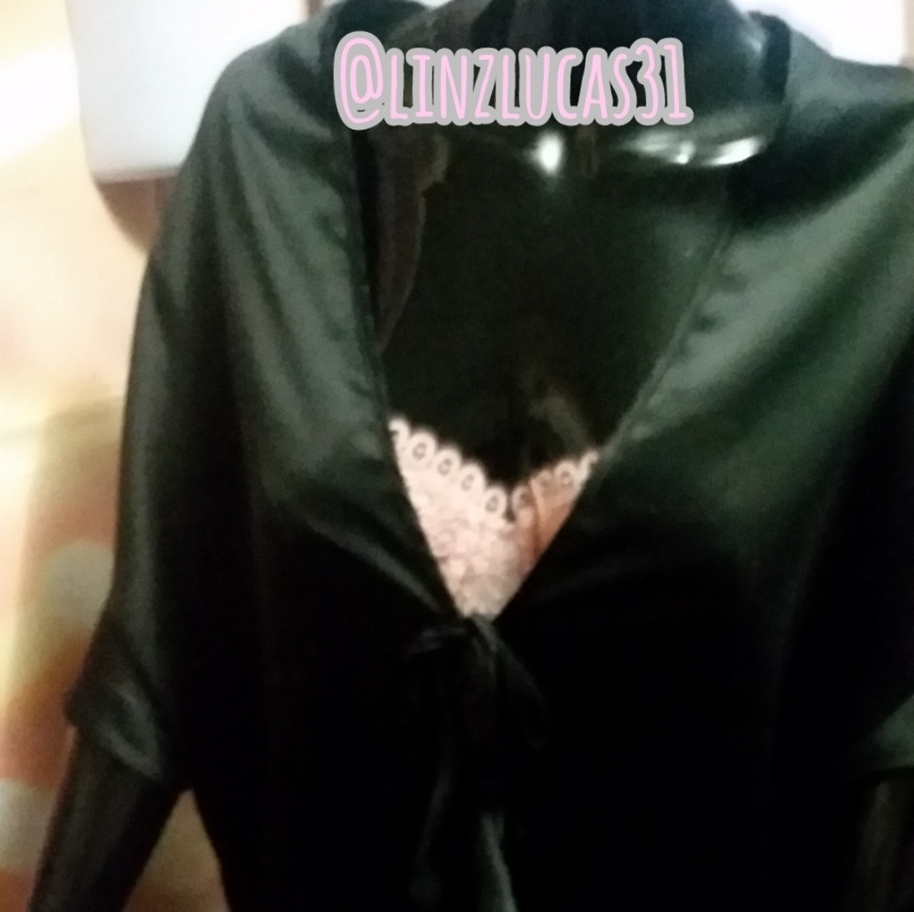 Victoria Secret silk black robe, OSFM, NWT